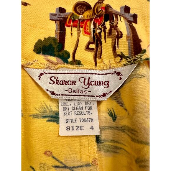 VINTAGE 90's UNWORN COWBOY PRINT WESTERN WRAP SKIRT-MALIBU COWBOY, BEYONCE - Picture 6 of 11